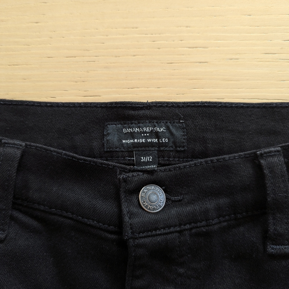 Banana Republic 2025 Wide-Leg High-Rise Jean Black Wash Denim - 31/12 - Picture 3 of 10